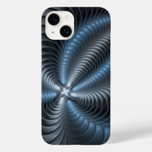 プラスチックブルーグレー3Dフラクタルアートモダン抽象芸術 Case-Mate iPhone 14ケース
