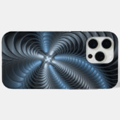 プラスチックブルーグレー3Dフラクタルアートモダン抽象芸術 Case-Mate iPhoneケース (裏面 (横))