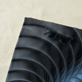 プラスチックブルーグレー3Dフラクタルモダン抽象芸術名 ビーチタオル (インサイチュ)