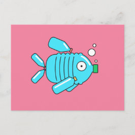 プラスチックボトル魚//気候変動認識度 ポストカード