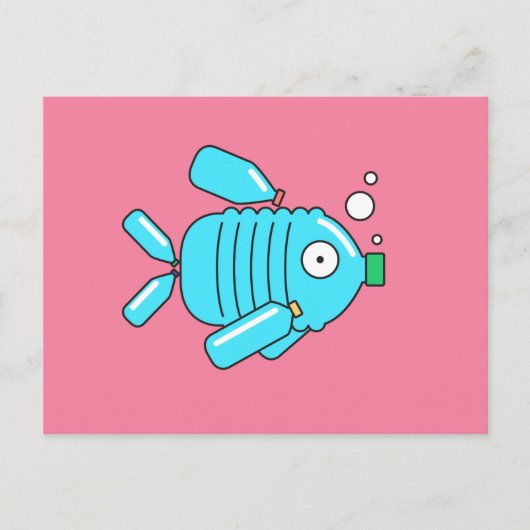 プラスチックボトル魚//気候変動認識度 ポストカード (正面)