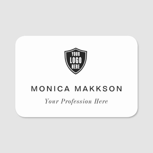 プラスチック名タグ磁気またはピンカスタムロゴ 名札 (正面)