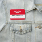 プラスチック名タグ磁気またはピンカスタムロゴ 名札 (インサイチュ)