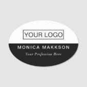 プラスチック名タグ磁気またはピンカスタムロゴ 名札 (正面)