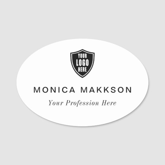 プラスチック名タグ磁気またはピンカスタムロゴ 名札 (正面)