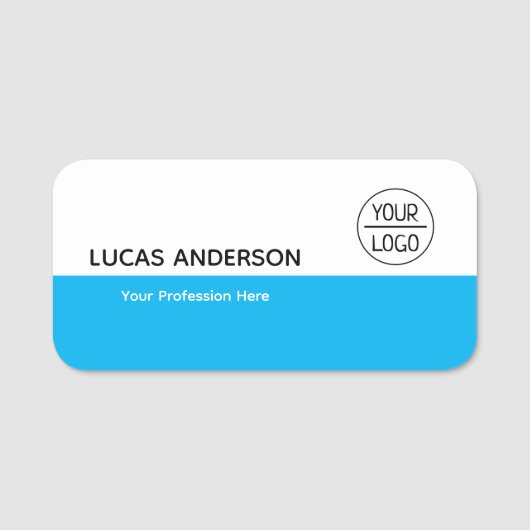 プラスチック名タグ磁気またはピンカスタムロゴ 名札 (正面)