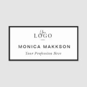 プラスチック名タグ磁気またはピンカスタムロゴ 名札 (正面)