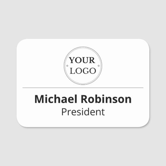 プラスチック名タグ磁気またはピンカスタムロゴ 名札 (正面)