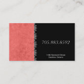 プラスチック外科医の名刺 – ピンクレース 名刺 (裏面)