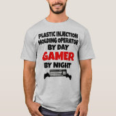 プラスチック射出成形オペレータゲーマー Tシャツ (正面)