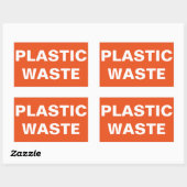 プラスチック廃棄物サイン 長方形シール (シート)
