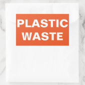 プラスチック廃棄物サイン 長方形シール (バッグ)