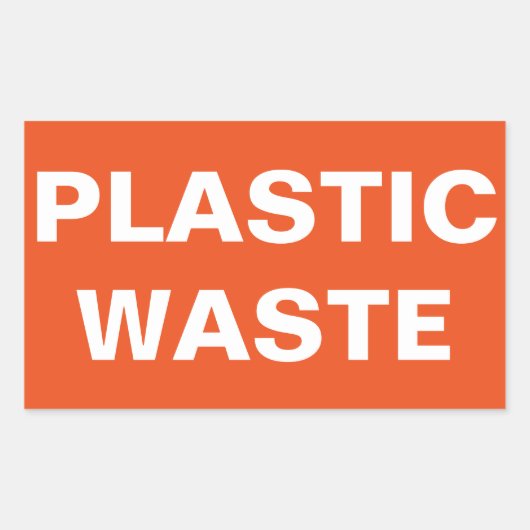 プラスチック廃棄物サイン 長方形シール (正面)