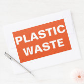 プラスチック廃棄物サイン 長方形シール (封筒)