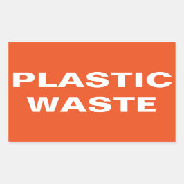 プラスチック廃棄物サイン 長方形シール