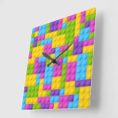 プラスチック建築はパターンを妨げます スクエア壁時計 (傾斜)