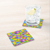 プラスチック建築ブロックパターン スクエアペーパーコースター (インサイチュ)