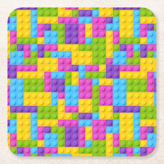 プラスチック建築ブロックパターン スクエアペーパーコースター (正面)