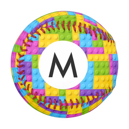 プラスチック建築ブロックパターン 野球ボール (正面左)