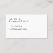 プラスチック根おおいの名刺が付いている圃場 名刺 (裏面)