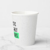 「プラスチック波なし、海のみ節約」タイポグラフィ 紙コップ (左)