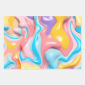 プラスチック流体3D抽象芸術 ラッピングペーパーシート (正面)