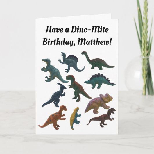 プラスチック玩具恐竜のコラージュカスタム カード (正面)