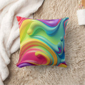 プラスチック虹の流体シェイプ クッション (ブランケット)