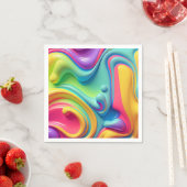 プラスチック虹の流体シェイプ スタンダードカクテルナプキン (インサイチュ)