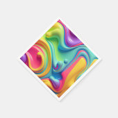 プラスチック虹の流体シェイプ スタンダードカクテルナプキン (角)