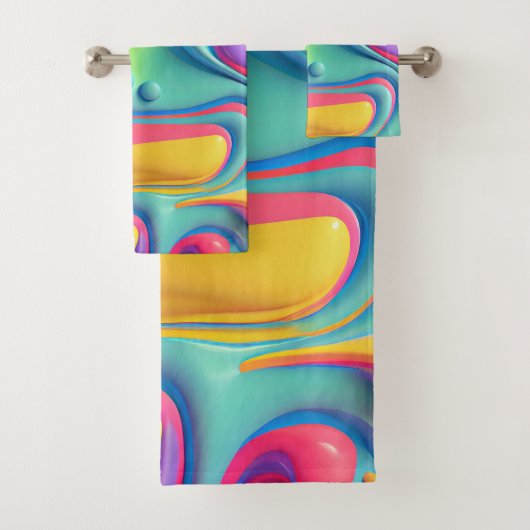 プラスチック虹の流体シェイプ バスタオルセット (インサイチュ)