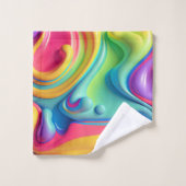 プラスチック虹の流体シェイプ バスタオルセット (ウォッシュタオル)