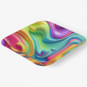 プラスチック虹の流体シェイプ ペーパープレート (傾斜あり)