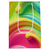 プラスチック虹の流体シェイプ ミディアムペーパーバッグ (裏面)