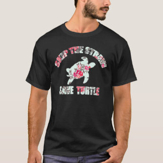 プラスチック製の救ストローに気づかない藁をスキップ Tシャツ
