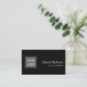 プラスチック製カスタム外科医ロゴプレーン黒QRコード 名刺 (スタンド正面)