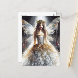 プラスチック製ファッションショードレスを着た妖精 ポストカード