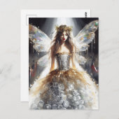 プラスチック製ファッションショードレスを着た妖精 ポストカード (正面/裏面)