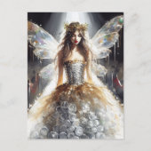 プラスチック製ファッションショードレスを着た妖精 ポストカード (正面)