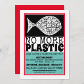 プラスチック魚,気候変動の会議ポイント 招待状 (正面/裏面)