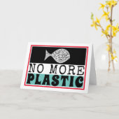 プラスチック魚、気候変動 カード (黄色い花)