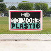 プラスチック魚、気候変動 横断幕 (インサイチュ)