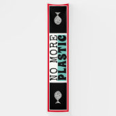プラスチック魚、気候変動 横断幕 (縦)