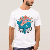 プラスチック – クジラと海吹汚染懸念 Tシャツ (正面)