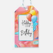 プラスチック サイケデリック バースデー 3D アブストラクト ギフトタグ (正面)