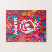 プラスチックHAPPYパズル、11インチx 14インチ、252個 ジグソーパズル (横)