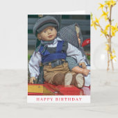 プラスティックの2体の人形の誕生日カード カード (黄色い花)
