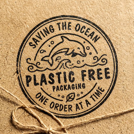 プラスティックフリー包装 | イルカ Save The Ocean ラバースタンプ