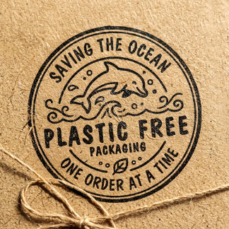 プラスティックフリー包装 | イルカ Save The Ocean ラバースタンプ