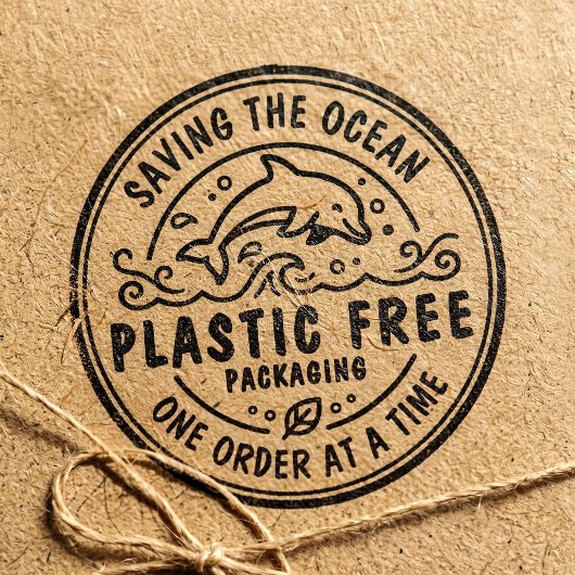 プラスティックフリー包装 | イルカ Save The Ocean ラバースタンプ